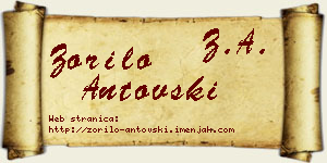 Zorilo Antovski vizit kartica